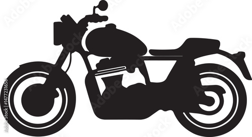 Motorbike Icon Vector in Minimal Black Style