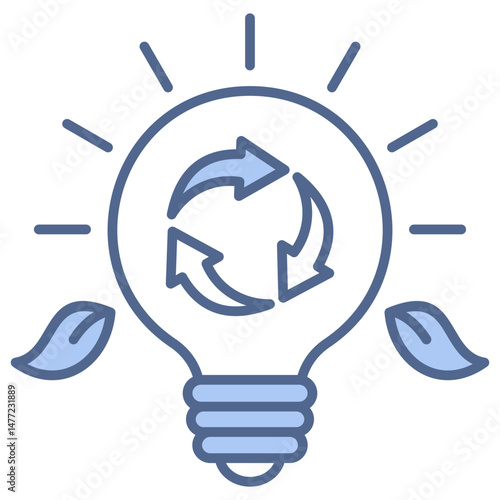 Eco Bulb Blue Icon