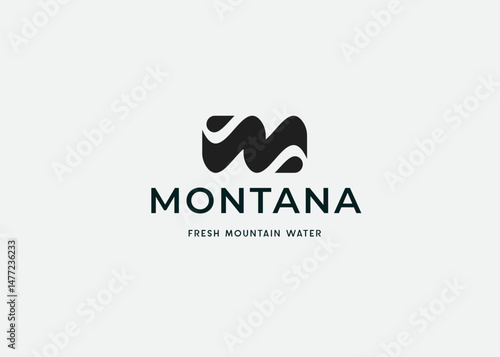 Abstract letter M with flowing wave logo design vector illustration
