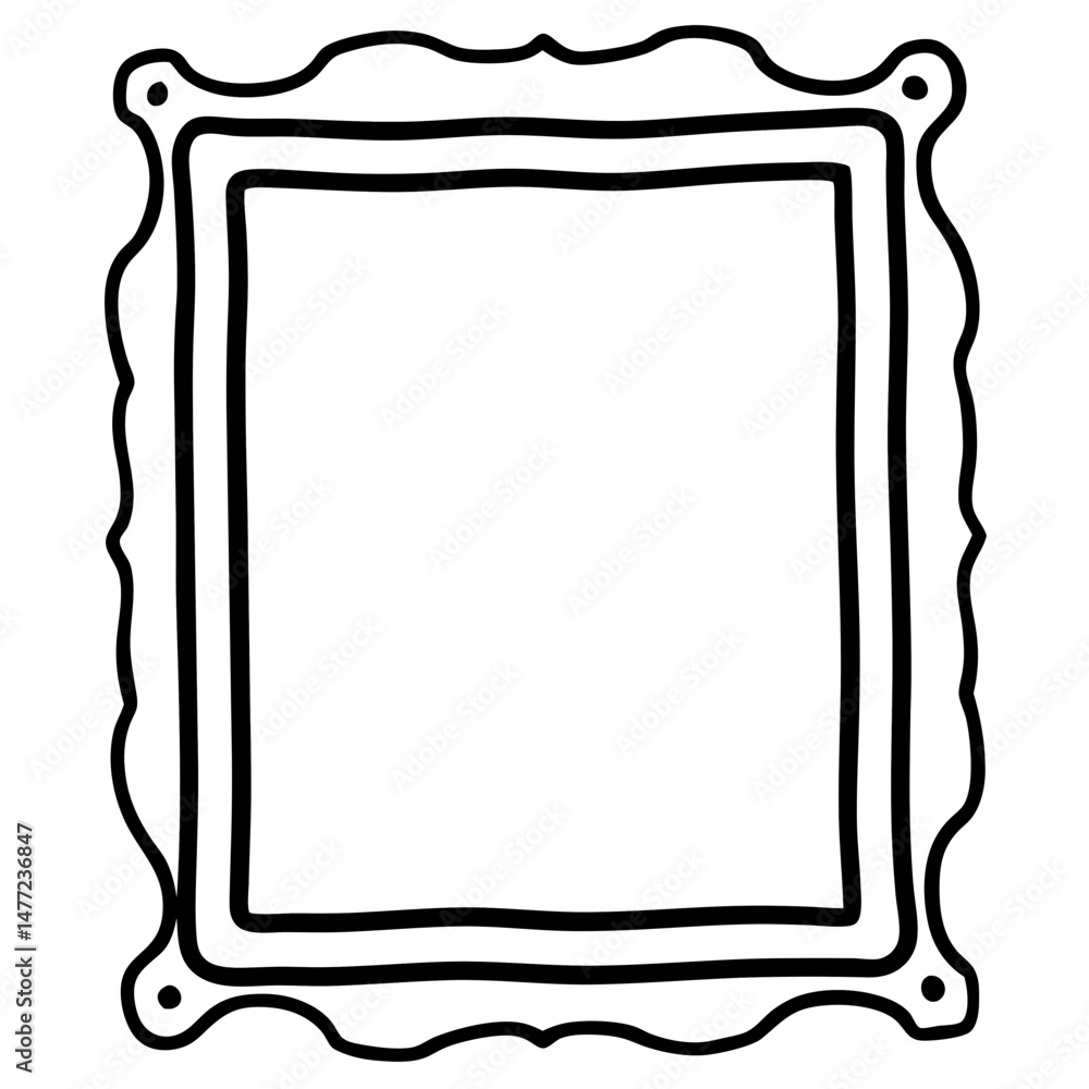 Simple Picture Frame – Black Silhouette Vector on White Background Simple Picture Frame – Black Silhouette Vector on White Background