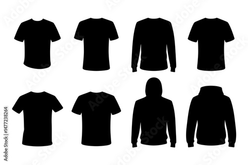 Black apparel t shirts long sleeves and hoodies set