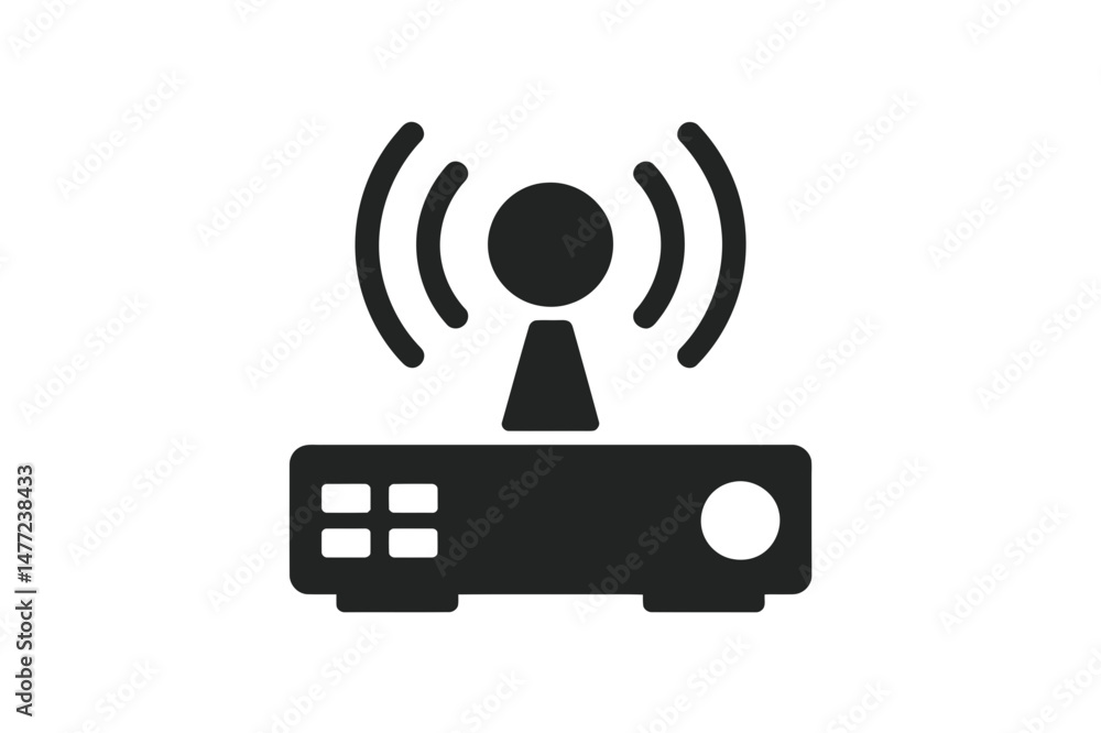 Wireless router icon for network and connectivity Wireless router icon for network and connectivity