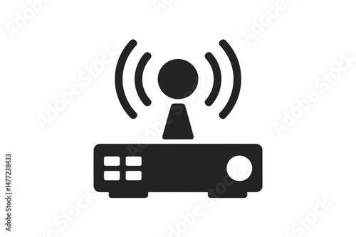 Wireless router icon for network and connectivity