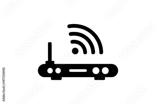 Wireless router wifi signal internet connection icon