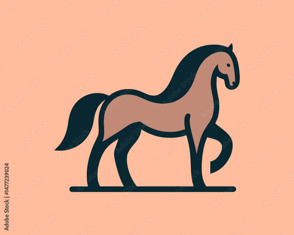 Fototapeta premium Horse full body logo for unique brand identity