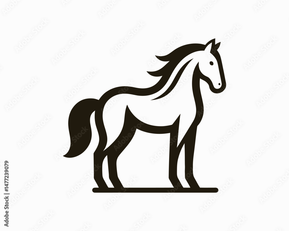 Horse full body modern logo for business branding Horse full body modern logo for business branding