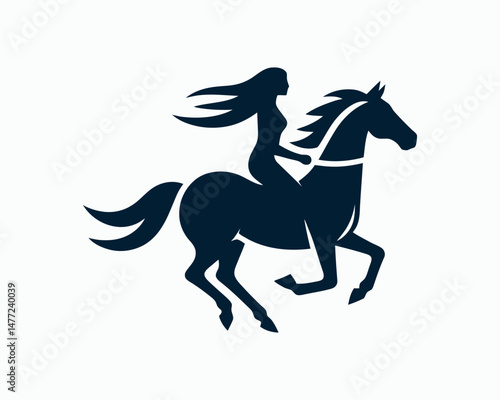 Horse rider vector logo for business use