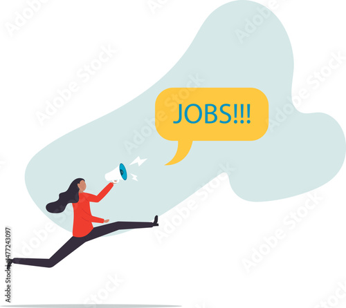 Job advertising or vacancy announcement, human resources recruitment, job communicate or hiring opportunity. character for design.