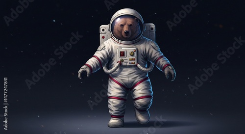 Pixel Art Bear Astronaut in Space
