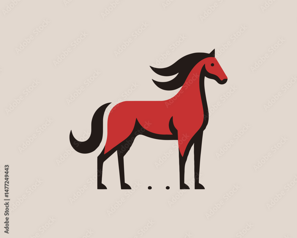 Fototapeta premium Horse full body logo for company marketing
