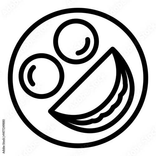 Masala dosa icon. Vector line icon