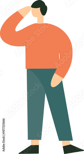 Male cartoon character minimal style, vector.