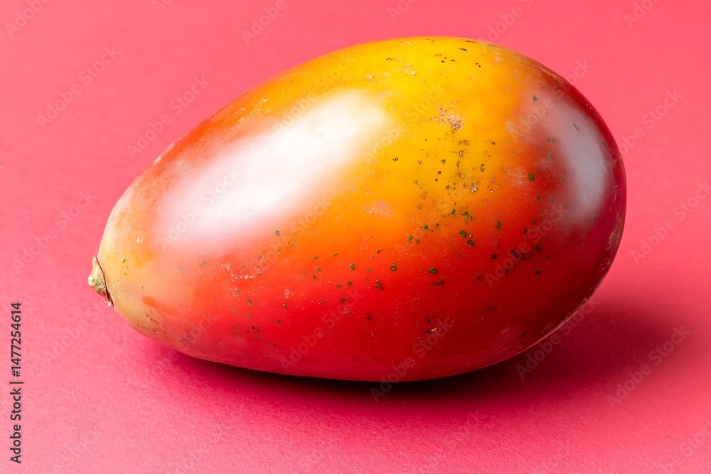 Fototapeta premium Vibrant tamarillo on pink background closeup