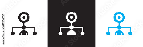 Workflow  Icon . Vector for websites, mobile interfaces, presentations, banner, visual branding etc. Vector illustration. isolated on white and black background. EPS 10