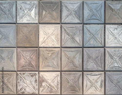 Ornate patterned square paving stones.  Perfect for background, texture, or design.
