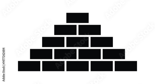 
Brickwork icon set. House wall foundation bricklayer. Simple outline vector logo. Editable stroke.
