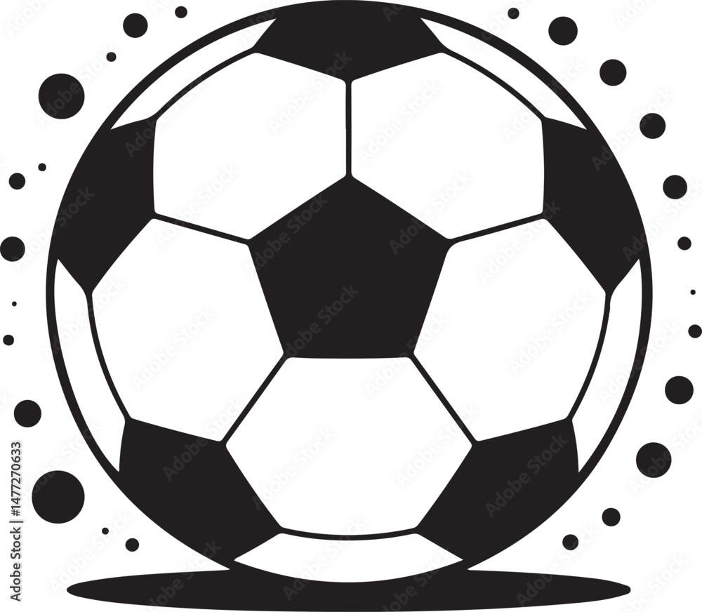 Obraz premium soccer, ball, football, sport, game, goal, play, team, illustration, vector, competition, object, black, sphere, soccerball, icon, leisure, soccer ball, equipment, fun, leather, symbol, 3d, round, spo