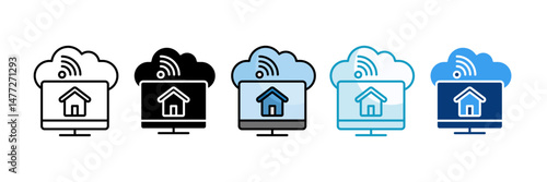 Cloud Property Dashboard  Icon Set Multiple Style Collection