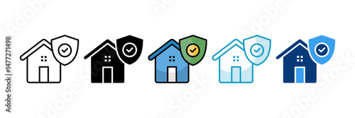 Property Insurance  Icon Set Multiple Style Collection