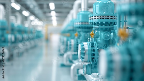 Industrial Valves and Pipes in Manufacturing Plant