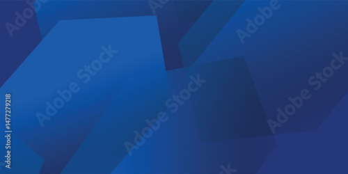Modern abstract blue background with glowing geometric lines. Blue gradient hexagon shape design. Futuristic technology concept.