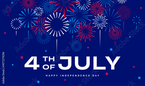 4th of July fireworks background, USA July Fourth poster