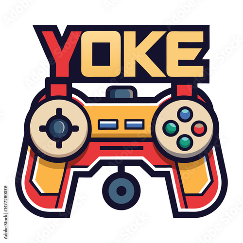 Yoke controller gaming instrument isolated on white background