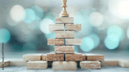 Strategic Growth and Leadership Concept with Chess Piece