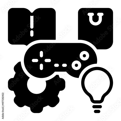 Gamification icon, glyph icon style
