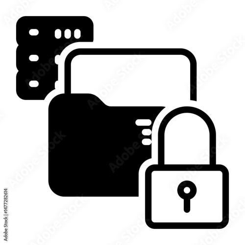 Secure Data icon, glyph icon style