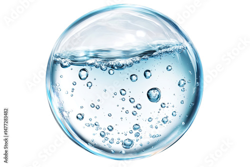 blue water droplet clear bubble on transparent png background 