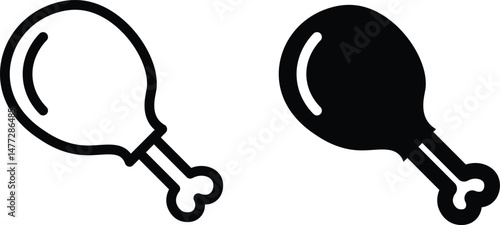 Chicken icon. Chicken icon style. Chicken leg icon
