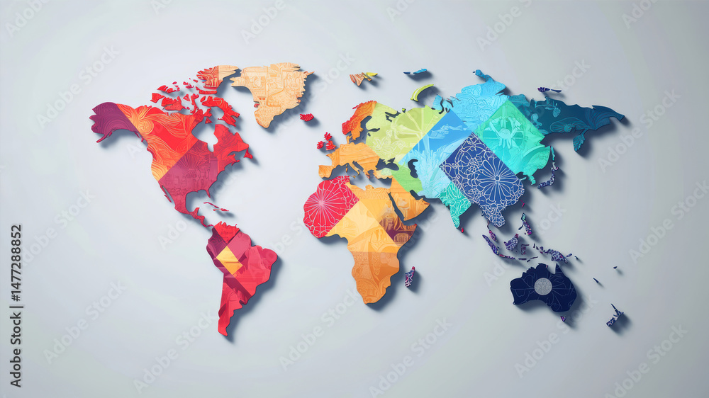 Obraz premium World map infographic in flat design style