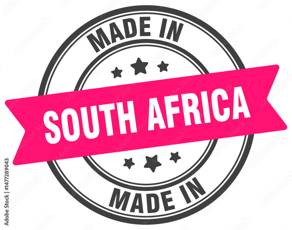 Fototapeta premium Made in South Africa round sign. Made in South Africa stamp.