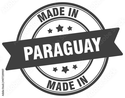 Made in Paraguay round sign. Made in Paraguay stamp.