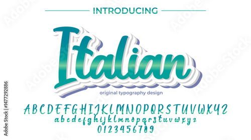 Italian Font Stylish brush painted an uppercase vector letters, alphabet, typeface