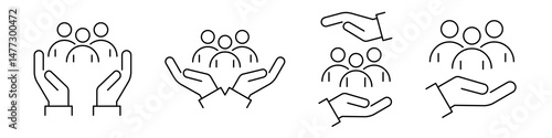 An Inclusive Worker Icon set. Community Care. Inclusion Social Equity. Help or support Employee. Gender Equality Symbol. Vector illustration.