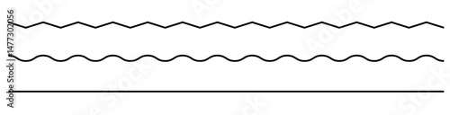 Wavy horizontal lines collection PNG. Outline stroke vector for motion, underline or abstract texture design