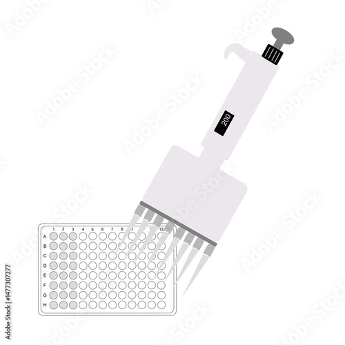 The multichannel micropipette was used to dispense or aspirate the reaction solution into or from the ELISA or 96-well plate for testing or diagnostic purposes.