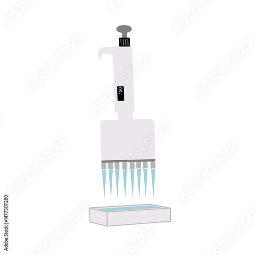 The solution was aspirated with multichannel auto-pipette, or micropipette from reagent tray for adding or dropping the reactant into elisa plate or 96 well-plate.