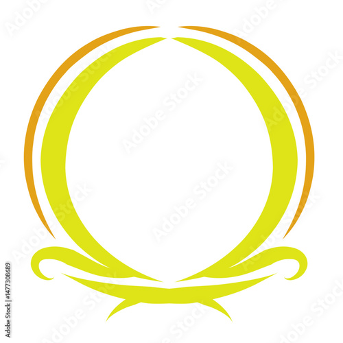 Abstract golden omega symbol on black backdrop: artistic representation