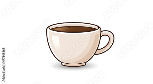 Wallpaper Mural Cup of Dark Coffee Illustration on White Background Torontodigital.ca