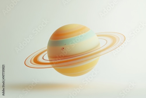 Pastel planet with rings