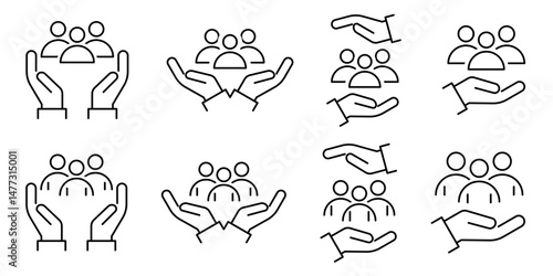 An Inclusive Worker Icon set. Community Care. Inclusion Social Equity. Help or support Employee. Gender Equality Symbol. Vector illustration.