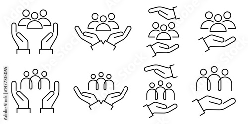An Inclusive Worker Icon set. Community Care. Inclusion Social Equity. Help or support Employee. Gender Equality Symbol. Vector illustration.