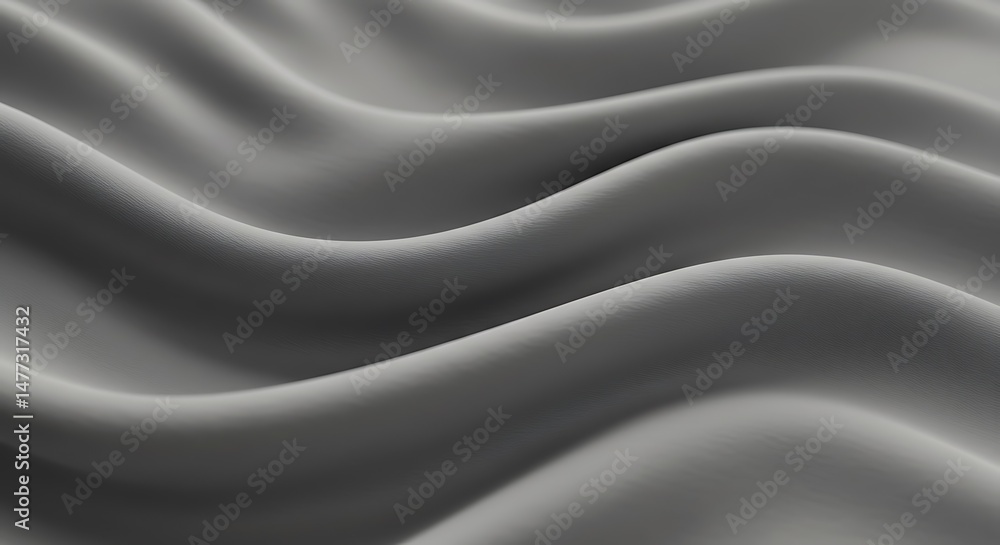 Fototapeta premium Silver Drape: Soft Light, Subtle Curves