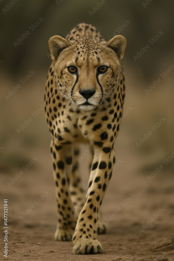 Majestic cheetah stalking through the savannah with intense focus and grace Majestic cheetah stalking through the savannah with intense focus and grace
