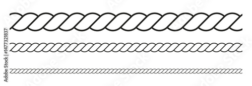 Knit patterns and rope brushes PNG. Versatile set for creative design projects, featuring intricate rope textures.