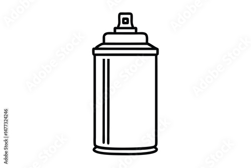 Outline illustration showing a stylized aerosol spray can for arts and crafts