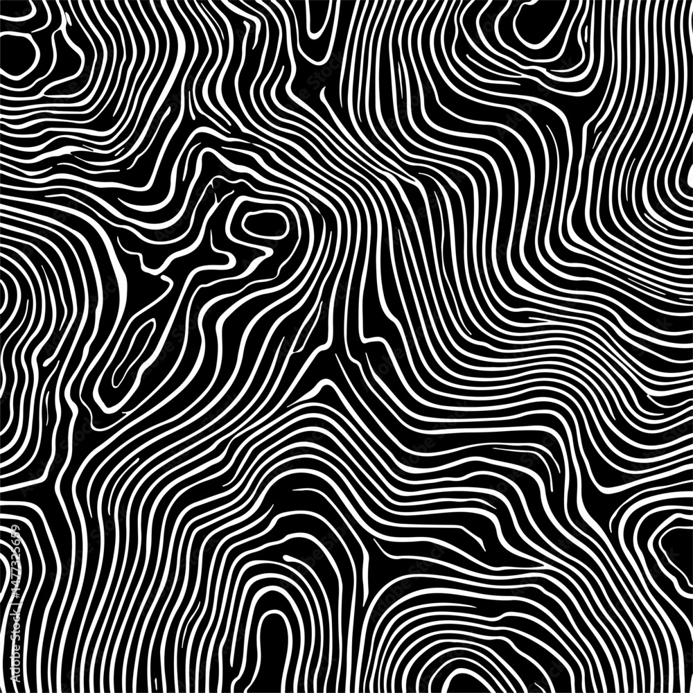 Psychedelic 70s style vector illustration in black and white. Flowing, abstract wavy lines create a dynamic, hypnotic visual effect, perfect for retro designs, posters, or backgrounds.
Psychedelic 70s style vector illustration in black and white. Flowing, abstract wavy lines create a dynamic, hypnotic visual effect, perfect for retro designs, posters, or backgrounds.